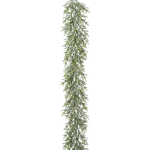 4064118886785 - Winterliche Kunstpflanze CREATIV DECO Weihnachtsdeko Weihnachtsgirlande Kunstpflanzen Gr L 180 cm grün Weihnachtsgirlande Adventskränze Girlanden Girlande aus Minizweigen in geeister Optik Länge 180 cm