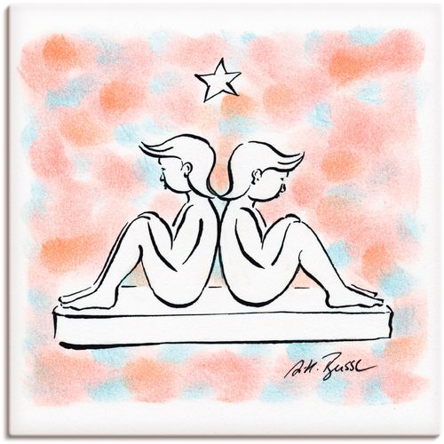 4055327377454 - Wandbild ARTLAND Serie Sternzeichen Zwillinge Bilder Gr B H 70 cm x 70 cm Leinwandbild Sternzeichen 1 St weiß Bild Kunstdruck Kunstdrucke Bilder als Leinwandbild Wandaufkleber oder Poster in versch Größen