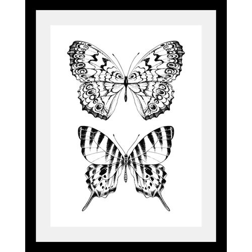 4049009817932 - Bild QUEENCE Schmetterlinge schwarz (farbe rahmen schwarz farbe bild(er) schwarz) B30cm H40cm T3cm Acrylglas Papier Holz Bilder HD Premium Poster-Druck inkl Holzrahmen