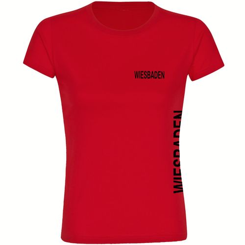 4068859594220 - multifanshop Damen T-Shirt - Wiesbaden - Brust & Seite - Druck schwarz - Frauen