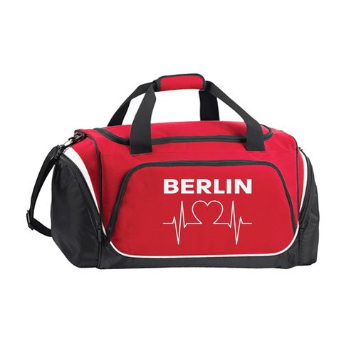 4068859104726 - multifanshop Sporttasche - Berlin rot - Herzschlag - Druck weiß - Tasche 4068859104726 - multifanshop Sporttasche - Berlin rot - Herzschlag - Druck weiß - Tasche