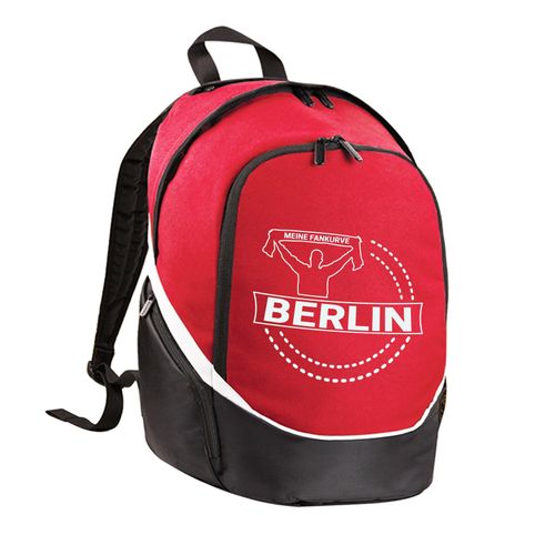 4068859134204 - multifanshop Rucksack - Berlin rot - Meine Fankurve - Druck weiß - Tasche