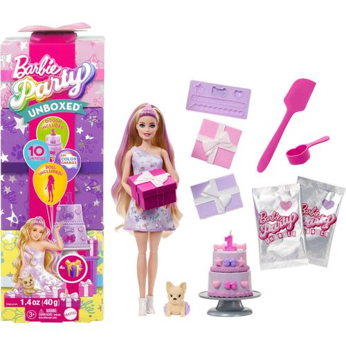 0194735296538 - Puppe Party Unboxed Haustier Geburtstag Serie - lila Kleid