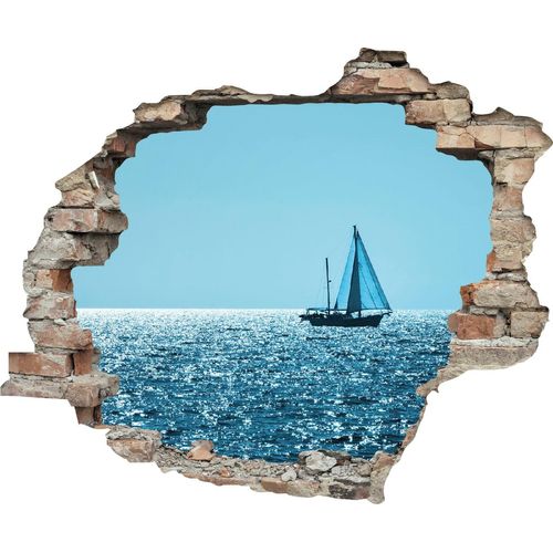 4049009358916 - Wandtattoo QUEENCE Segelboot Wandtattoos Gr B H T 60 cm x 50 cm x 01 cm Geographie blau Wandtattoos und Wandsticker