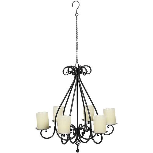 4050223953658 - Kerzenständer Kronleuchter mit 6 Tellern in Schwarz Kerzenhalter Gr B H T 53 cm x 56 cm x 53 cm schwarz Kerzenhalter Stumpenkerzenhalter aus Metall Ø ca 53 cm 4050223953658 - Kerzenständer Kronleuchter mit 6 Tellern in Schwarz Kerzenhalter Gr B H T 53 cm x 56 cm x 53 cm schwarz Kerzenhalter Stumpenkerzenhalter aus Metall Ø ca 53 cm