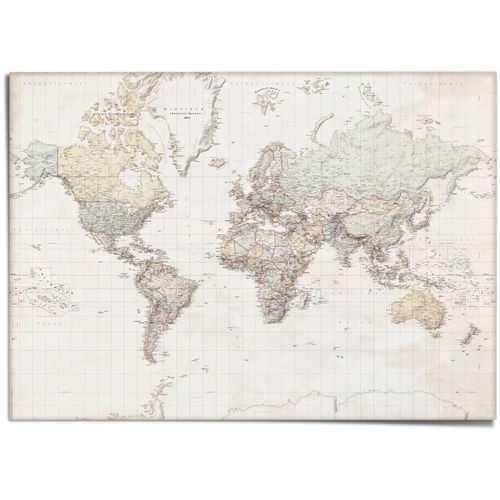 8714597525229 - Poster REINDERS Weltkarte bunt (farbe bild(er) bunt) B140cm H100cm T01cm Papier Bilder