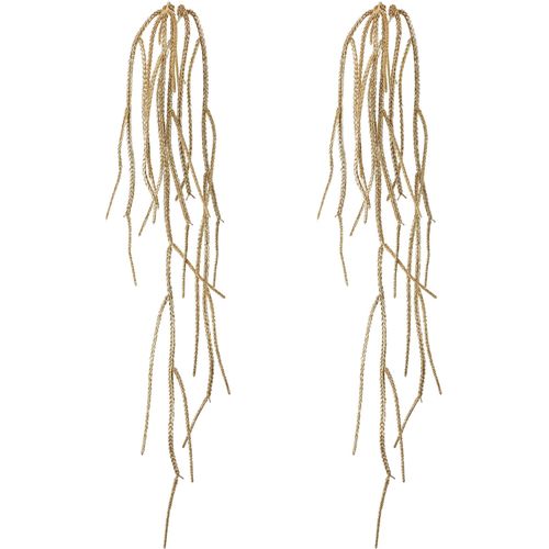4064118113133 - Winterliche Kunstpflanze CREATIV GREEN Weihnachtsdeko gold (goldfarben) H113cm Kunststoff Kunstpflanzen Hängezweig in glänzender Optik im 2er-Set
