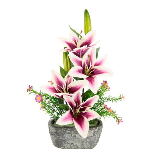 4019844802301 - Gestecke IGEA Aus künstlichen Lilien Kunstpflanzen Gr B H L 28 cm x 42 cm x 20 cm 1 St rosa (dunkelrosa) Trockenblumen In Schale aus Keramik in Steinoptik Kunstblumen Tischgesteck 4019844802301 - Gestecke IGEA Aus künstlichen Lilien Kunstpflanzen Gr B H L 28 cm x 42 cm x 20 cm 1 St rosa (dunkelrosa) Trockenblumen In Schale aus Keramik in Steinoptik Kunstblumen Tischgesteck