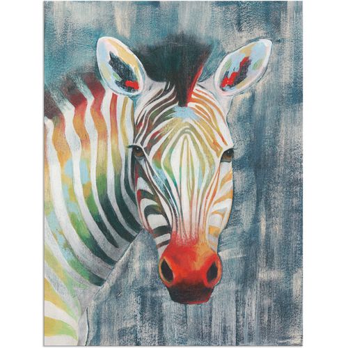 4058661395306 - Wandbild ARTLAND Prisma Zebra I Bilder Gr B H 60 cm x 80 cm Alu-Dibond-Druck Wildtiere Hochformat 1 St grau Bild Metallbild Metallbilder Bilder als Alubild Leinwandbild Wandaufkleber oder Poster in versch Größen