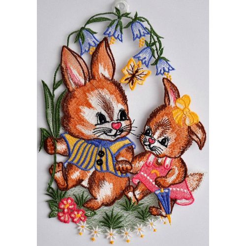4028298290336 - Fensterbild STICKEREIEN PLAUEN Fensterbild Osterhasen Fensterbilder Gr B L 35 cm x 23 cm bunt Fensterdekoration Dekohänger Echte Plauener Spitze 4028298290336 - Fensterbild STICKEREIEN PLAUEN Fensterbild Osterhasen Fensterbilder Gr B L 35 cm x 23 cm bunt Fensterdekoration Dekohänger Echte Plauener Spitze