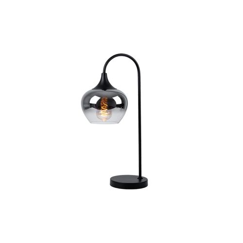 9007371544370 - Tischleuchte gebogen Glas rauch schwarz H 54 cm 9007371544370 - Tischleuchte gebogen Glas rauch schwarz H 54 cm