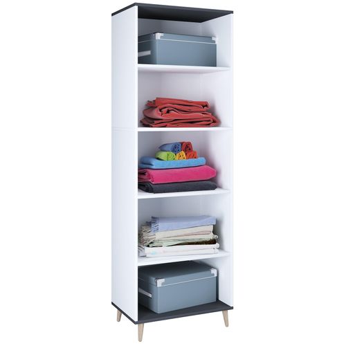 4051814411151 - Holz Regal 5 Fächer Maße H 240 x B 70 x T 39 cm Schuhregal Mehrzweckschrank - Landos