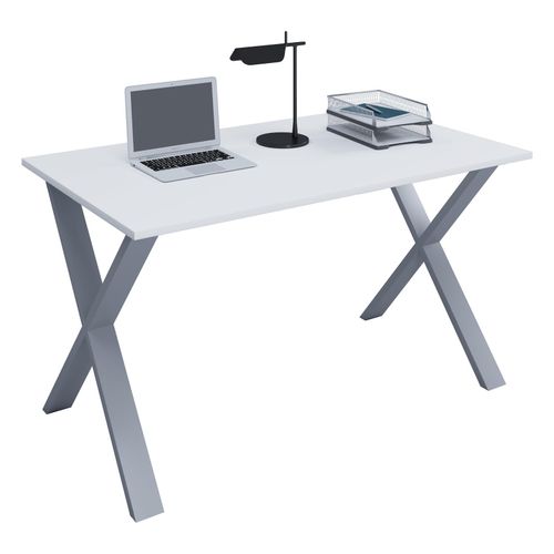 4051814378737 - Holz Schreibtisch H 76 x B 110 x T 50 cm Computertisch schlicht Füße aus hochwertigem Metall Arbeitstisch Büromöbel - Lona U