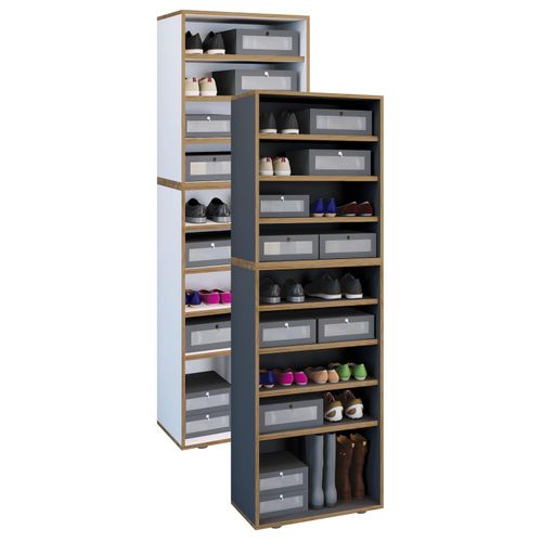 4051814446214 - Holz Schuhregal Maße ca H 183 x B 60 x T 33 cm Schuhkommode mit 9 Fächer Schuhschrank - Salia 9fach B 60 cm