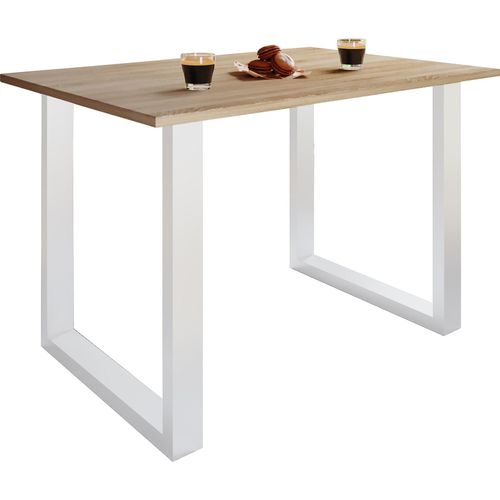 4051814379802 - Holz Schreibtisch H 76 x B 110 x T 80 cm Computertisch schlicht Füße aus hochwertigem Metall Arbeitstisch Büromöbel - Lona U 4051814379802 - Holz Schreibtisch H 76 x B 110 x T 80 cm Computertisch schlicht Füße aus hochwertigem Metall Arbeitstisch Büromöbel - Lona U