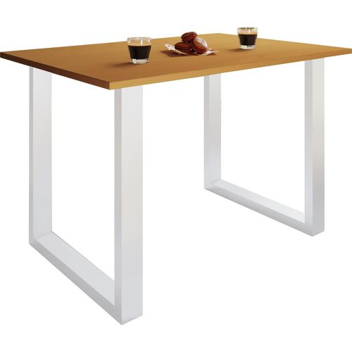 4051814380259 - Holz Schreibtisch H 76 x B 110 x T 80 cm Computertisch schlicht Füße aus hochwertigem Metall Arbeitstisch Büromöbel - Lona U 4051814380259 - Holz Schreibtisch H 76 x B 110 x T 80 cm Computertisch schlicht Füße aus hochwertigem Metall Arbeitstisch Büromöbel - Lona U