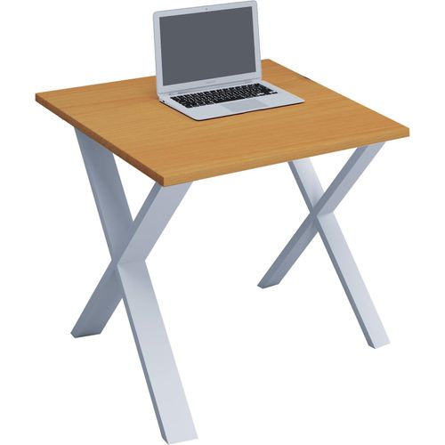 4051814379642 - Holz Schreibtisch H 76 x B 110 x T 80 cm Computertisch schlicht Füße aus hochwertigem Metall Arbeitstisch Büromöbel - Lona X 4051814379642 - Holz Schreibtisch H 76 x B 110 x T 80 cm Computertisch schlicht Füße aus hochwertigem Metall Arbeitstisch Büromöbel - Lona X