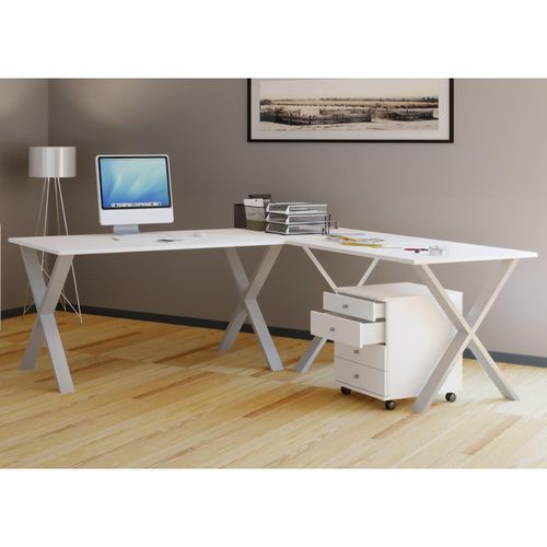4051814398148 - Holz Schreibtisch Eckschreibtisch schlicht 190x130 L Form links oder rechts Arbeitstisch Platte 50 cm tief Computertisch Büromöbel - Lona X 4051814398148 - Holz Schreibtisch Eckschreibtisch schlicht 190x130 L Form links oder rechts Arbeitstisch Platte 50 cm tief Computertisch Büromöbel - Lona X