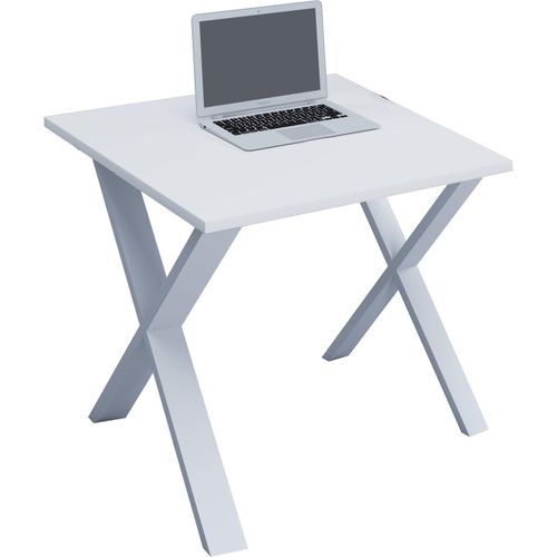 4051814379635 - Holz Schreibtisch H 76 x B 110 x T 80 cm Computertisch schlicht Füße aus hochwertigem Metall Arbeitstisch Büromöbel - Lona X