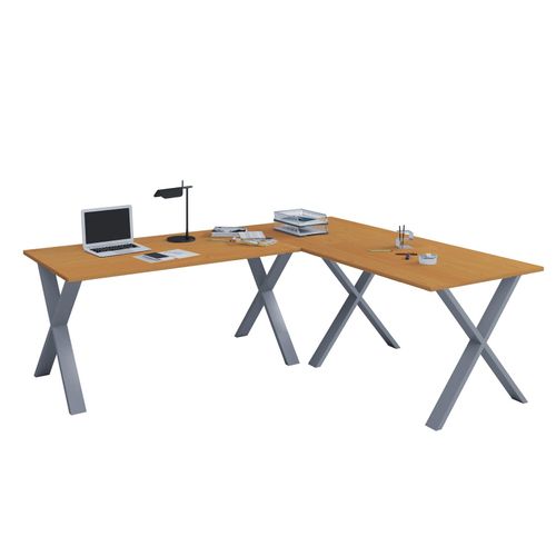 4051814398155 - Holz Schreibtisch Eckschreibtisch schlicht 190x130 L Form links oder rechts Arbeitstisch Platte 50 cm tief Computertisch Büromöbel - Lona X