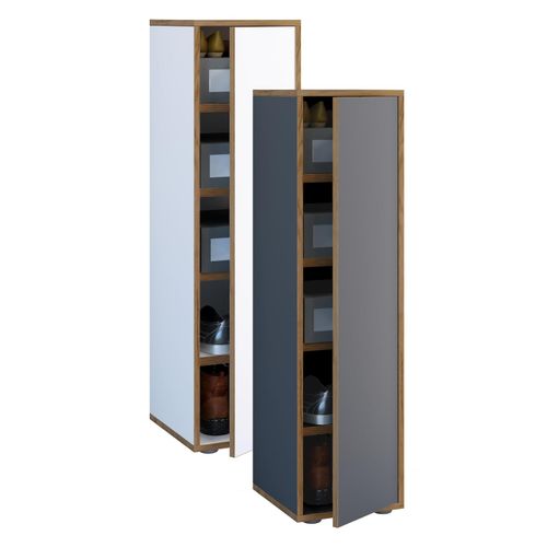 4051814446269 - Holz-Schuhschrank Maße B 30 x H 110 x T 33 cm Allzweckschrank 5 Fächer 1 Drehtür - Salia Breite 30 cm 4051814446269 - Holz-Schuhschrank Maße B 30 x H 110 x T 33 cm Allzweckschrank 5 Fächer 1 Drehtür - Salia Breite 30 cm