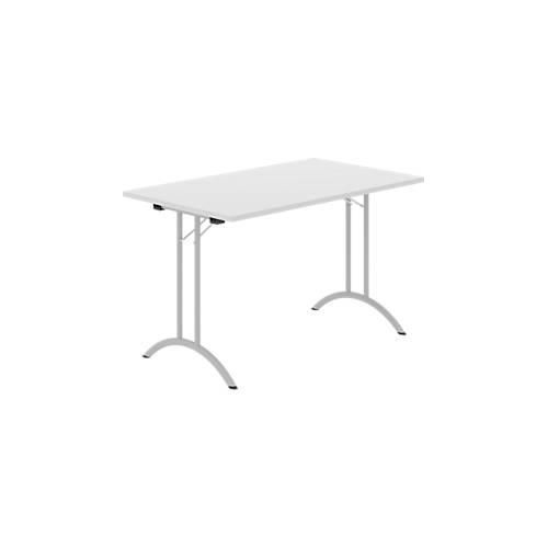 8697837515405 - Select Klapptisch Rechteck Doppel-T-Fußgestell Spezial-Klappbeschlag & Bodenausgleich B 1200 x T 700 x H 720 mm lichtgrau alusilber