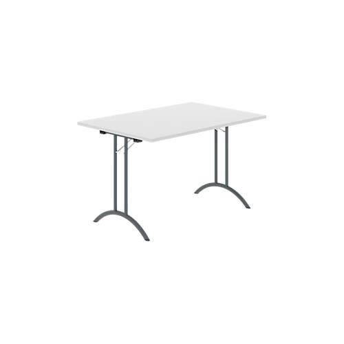 8697837516402 - Select Klapptisch Rechteck Doppel-T-Fußgestell Spezial-Klappbeschlag & Bodenausgleich B 1200 x T 800 x H 720 mm lichtgrau anthrazit