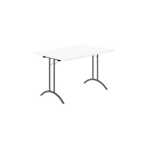 8697837516433 - Select Klapptisch Rechteck Doppel-T-Fußgestell Spezial-Klappbeschlag & Bodenausgleich B 1200 x T 800 x H 720 mm weiß anthrazit