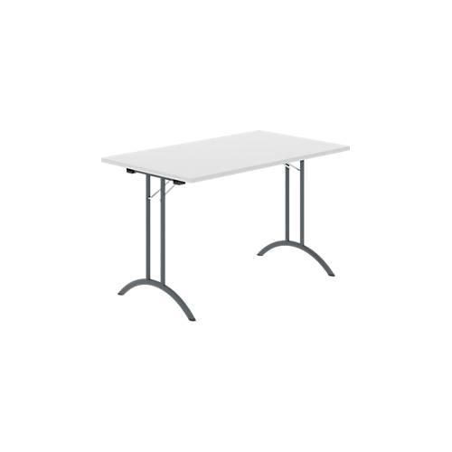 8697837515412 - Select Klapptisch Rechteck Doppel-T-Fußgestell Spezial-Klappbeschlag & Bodenausgleich B 1200 x T 700 x H 720 mm lichtgrau anthrazit