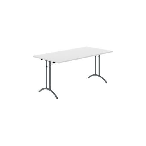 8697837516570 - Select Klapptisch Rechteck Doppel-T-Fußgestell Spezial-Klappbeschlag & Bodenausgleich B 1600 x T 800 x H 720 mm lichtgrau anthrazit