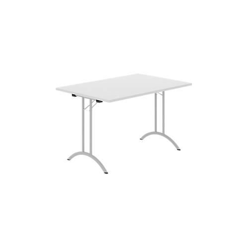 8697837516419 - Select Klapptisch Rechteck Doppel-T-Fußgestell Spezial-Klappbeschlag & Bodenausgleich B 1200 x T 800 x H 720 mm lichtgrau alusilber