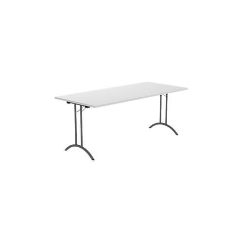 8697837516617 - Select Klapptisch Rechteck Doppel-T-Fußgestell Spezial-Klappbeschlag & Bodenausgleich B 1800 x T 800 x H 720 mm lichtgrau anthrazit