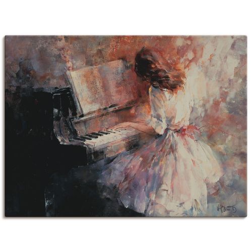 4057738448358 - Wandbild ARTLAND Romantischer Rhythmus Bilder Gr B H 80 cm x 60 cm Leinwandbild Musiker Querformat 1 St grau Bild Poster Bilder als Leinwandbild Wandaufkleber oder in versch Größen