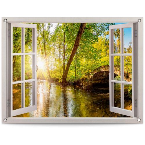 8714597628050 - Poster REINDERS Sonnestrahlen im Wald grün (farbe bild(er) grün) B80cm H60cm T01cm Leinwand Bilder