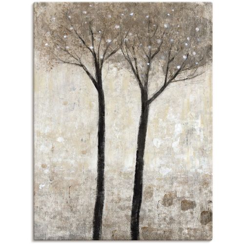 4058661358080 - Wandbild ARTLAND Blühender Baum II Bilder Gr B H 60 cm x 80 cm Leinwandbild Bäume Hochformat 1 St grau Bild Metallbild Metallbilder Bilder als Alubild Leinwandbild Wandaufkleber oder Poster in versch Größen