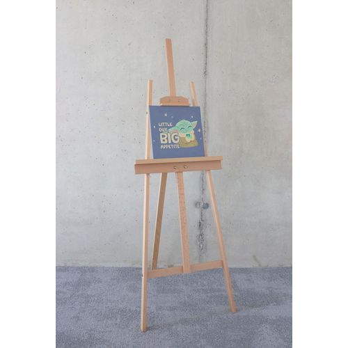 4055065032226 - Leinwandbild KOMAR The Mandalorian Little Grogu Appetite - Größe 30 x 30 cm bunt (farbe rahmen braun farbe bild(er) bunt) B30cm H30cm T2cm Papier Holz Bilder Keilrahmenbild mit Echtholzrahmen Kinderzimmer