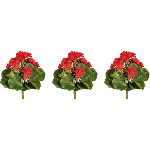 4064118117773 - Kunstblume CREATIV GREEN Minigeranie rot H24cm Obermaterial 85% Polyester 15% Polyethylen Kunstpflanzen