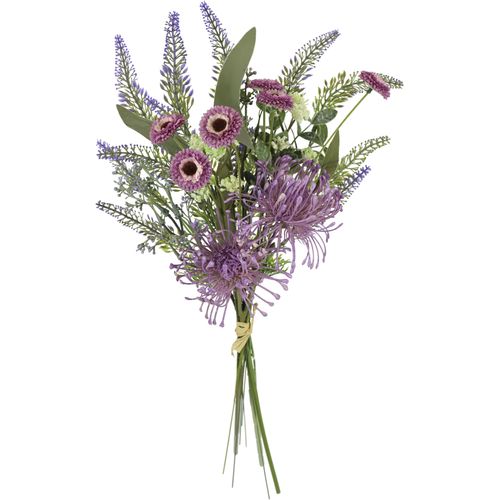 4019844811051 - Kunstblume IGEA Kunstblumen-Strauß Protea Zinnien Lavendel lila (violett) B30cm H50cm L14cm Polyester Kunstpflanzen Bouquet Blumensträuße Dekoblume Blumen Grabdeko Topseller