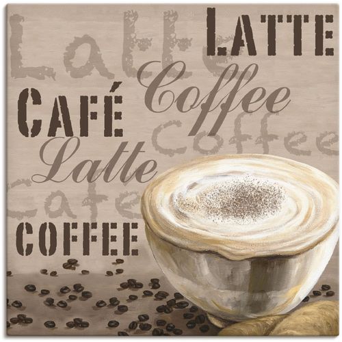 4055327225380 - Wandbild ARTLAND Milchkaffee Bilder Gr B H 40 cm x 40 cm Leinwandbild Getränke 1 St beige (naturfarben) Bild Poster Bilder als Alubild Leinwandbild Wandaufkleber oder in versch Größen