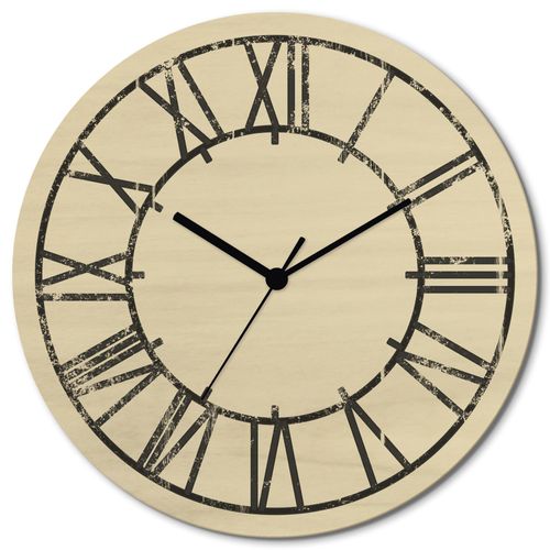 4062144962084 - Wanduhr ARTLAND Zeit mit römischer Ziffern Eleganz beige (naturfarben) B30cm H30cm T06cm Wanduhren wahlweise mit Quarz- oder Funkuhrwerk lautlos ohne Tickgeräusche