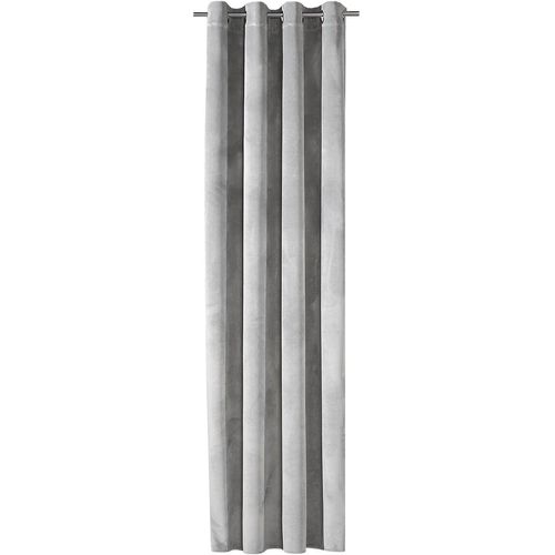 4007863653998 - Gardine Fenja Gr 1 grau (hellgrau) B140cm H235cm Wirkware Polyester Gardinen Ösenschal aus Samtstoff 4007863653998 - Gardine Fenja Gr 1 grau (hellgrau) B140cm H235cm Wirkware Polyester Gardinen Ösenschal aus Samtstoff