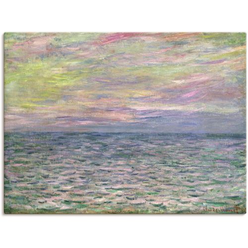 4055327691468 - Wandbild ARTLAND Sonnenuntergang über dem Meer Pourville Bilder Gr B H 40 cm x 30 cm Leinwandbild Sonnenaufgang & -untergang 1 St grau Bild Poster Bilder als Leinwandbild Wandaufkleber oder in versch Größen