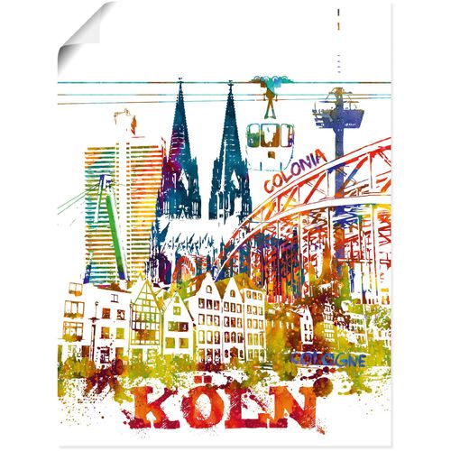 4062144716311 - Wandbild ARTLAND Köln Grafik Bilder Gr B H 60 cm x 80 cm Poster Köln Hochformat 1 St bunt Kunstdrucke als Alubild Leinwandbild Wandaufkleber oder Poster in versch Größen