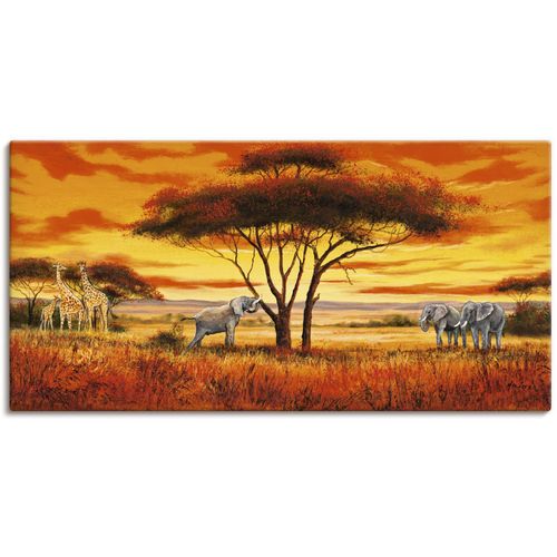 4055327160964 - Wandbild ARTLAND Afrikanische Landschaft II Bilder Gr B H 60 cm x 30 cm Leinwandbild Afrika 1 St braun Bild Metallbild Metallbilder Bilder als Alubild Leinwandbild Wandaufkleber oder Poster in versch Größen