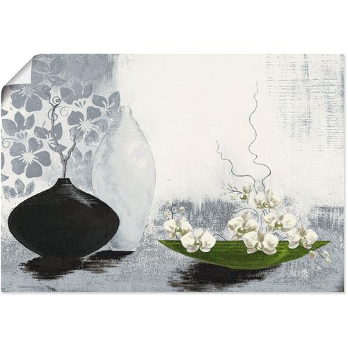 4055327301015 - Wandbild ARTLAND Modernes bauchiges Gefäß mit Orchideen Bilder Gr B H 70 cm x 50 cm Poster Vasen & Töpfe 1 St beige (naturfarben) Bild Leinwandbild Kunstdrucke Bilder als Alubild Leinwandbild Wandaufkleber oder Poster in versch Größen