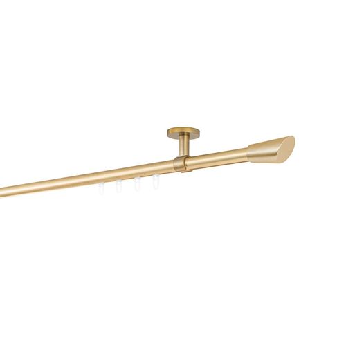 4066866192101 - Gardinenstange auf Maß Innenlauf 20mm Rag 1-lauf Vorhangstange Deckenträger 4cm Stilgarnitur mit Gleiter für Vorhänge - Messing-Matt - 130cm 4066866192101 - Gardinenstange auf Maß Innenlauf 20mm Rag 1-lauf Vorhangstange Deckenträger 4cm Stilgarnitur mit Gleiter für Vorhänge - Messing-Matt - 130cm