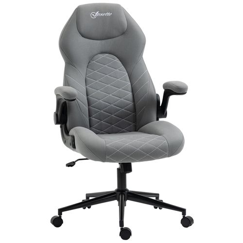 4255633540331 - Bürostuhl Ergonomischer Schreibtischstuhl Computerstuhl mit Wippfunktion Verstellbaren Armlehnen Drehstuhl mit Weichem Kissen Mikrofasertuch