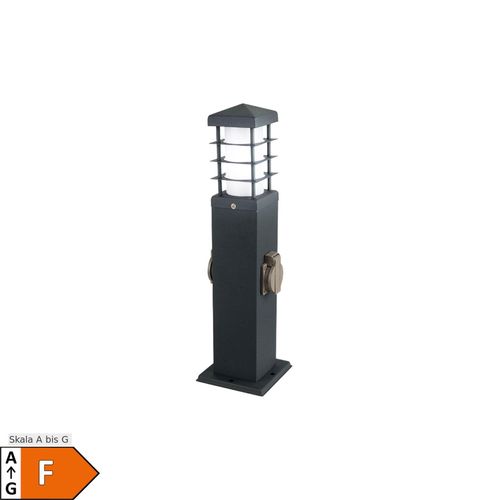 3800170238817 - LED Wegeleuchte 2 Steckdosen Edelstahl grau H 455 cm 3800170238817 - LED Wegeleuchte 2 Steckdosen Edelstahl grau H 455 cm