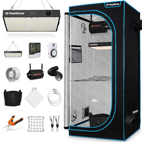 4054748043443 - Growbox Komplettset – Indoor Gewächshaus mit 150W LED Vollspektrum Dimmbar Carbon-Filter Ventilator Anzuchtzelt Zuchtzelt - 100x100x200 4054748043443 - Growbox Komplettset – Indoor Gewächshaus mit 150W LED Vollspektrum Dimmbar Carbon-Filter Ventilator Anzuchtzelt Zuchtzelt - 100x100x200