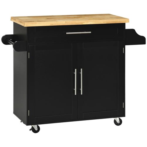 4255633558695 - Küchenwagen Servierwagen mit Arbeitsplatte Küchentrolley mit Gewürzregal Handtuchhalter für Wohnzimmer Esszimmer Schwarz 109 x 40 x 89 cm 4255633558695 - Küchenwagen Servierwagen mit Arbeitsplatte Küchentrolley mit Gewürzregal Handtuchhalter für Wohnzimmer Esszimmer Schwarz 109 x 40 x 89 cm